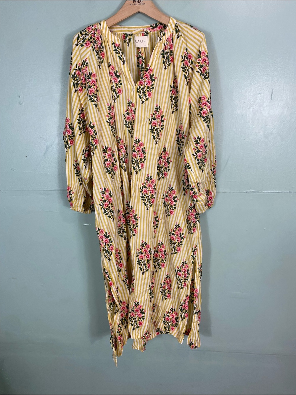 Sissel Edelbo Lara Floral Striped Yellow Dress One Size - Picture 2 of 6